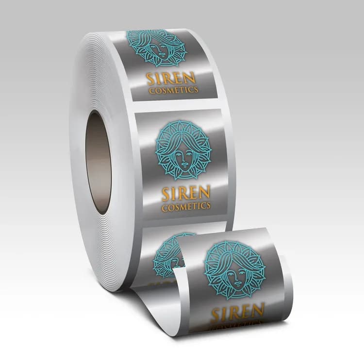Bright Silver Roll Labels — illustrative concept