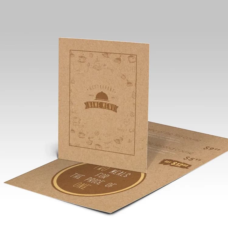 Brown Kraft Menus — product view 1