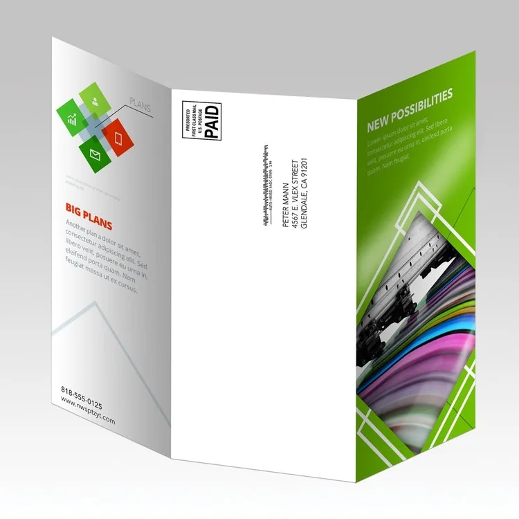 Direct Mail Tri Fold Flyers and Brochures — illustrative concept