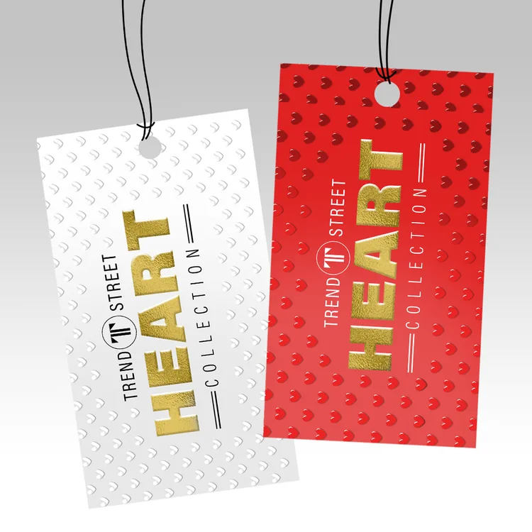 Dual Raised Hang Tags — illustrative concept