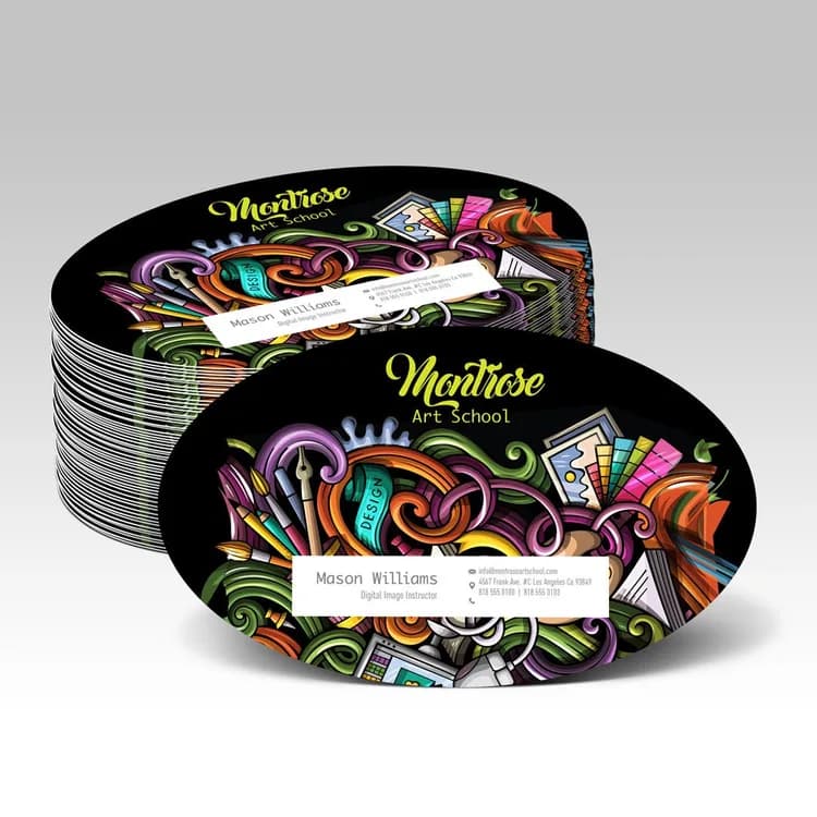 Oval Business Cards — illustrative concept