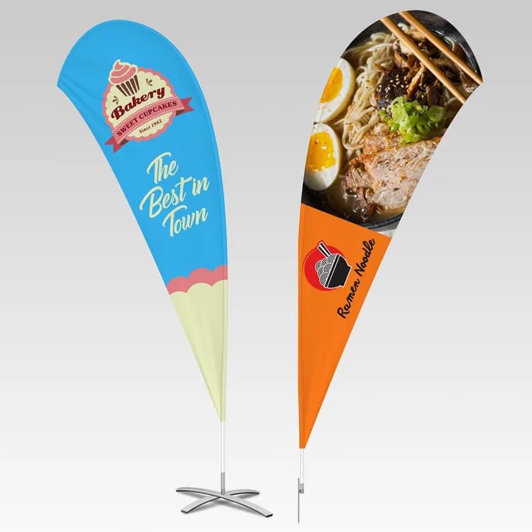 Single and Double Sided Teardrop Flags — illustrative concept