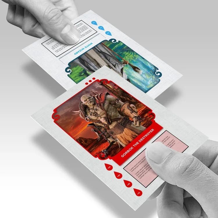 100lb Cover Linen Trading Cards — product view 1